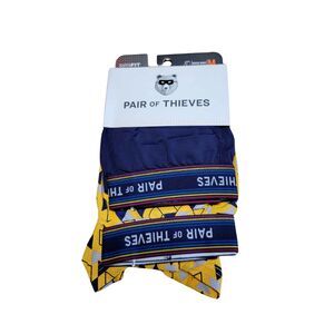 Mens‎ Boxer Briefs Size Medium Blue Yellow Super Fit 2pcs